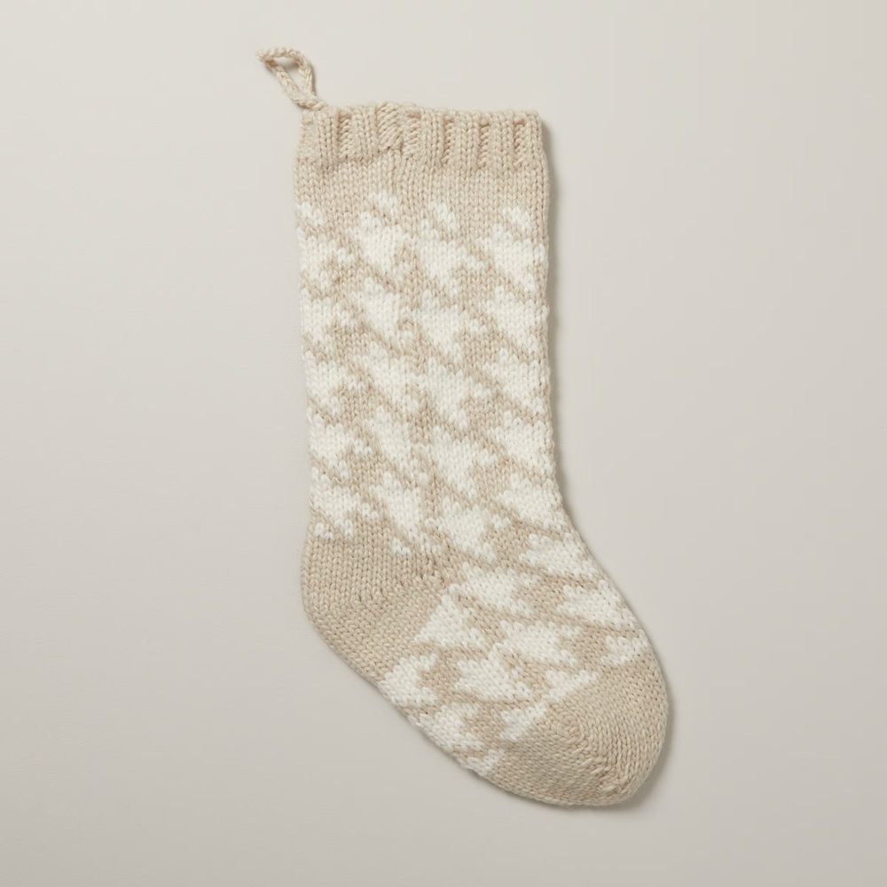 OUI Holiday Knit Stocking, Houndstooth